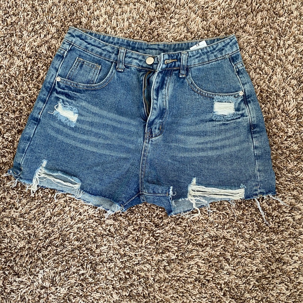 High waisted jean shorts